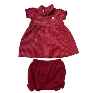 Two Feet Ahead Alabama Crimson Tide Polka Dot Dress and Bloomers Set Red 18M